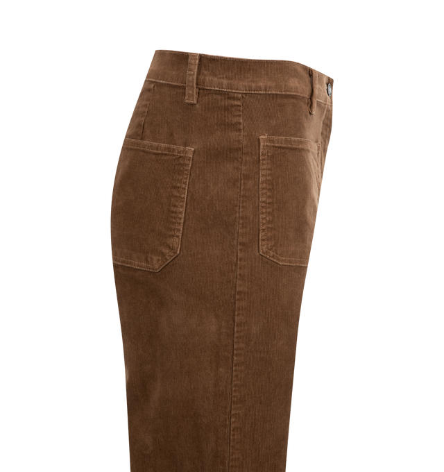 Image 3 of 3 - BROWN - NILI LOTAN Florence corduroy pants featuring a 4 pocket design and flared leg. 98% Cotton, 2% Elastane. Made in USA. 