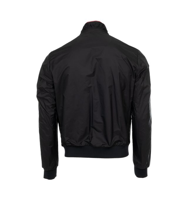 BLACK - MONCLER Reppe Jacket featuring rainwear lining, collar with snap button closure and embossed logo lettering, two-way zipper closure, zipped pockets, ribbed cuffs and hem and logo patch. 100% polyamide/nylon. Made in Romania. 