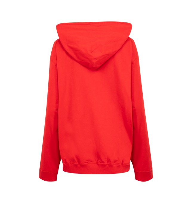 Image 2 of 2 - RED - THE ROW Rosy Sweatshirt featuring relaxed hooded sweatshirt in brushed organic cotton jersey with side seam pockets and two-way zipper closure at center front. 100% cotton. Made in Italy. 