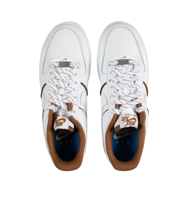 Image 5 of 5 - WHITE - NIKE AIR FORCE 1 07 LX features low-cut, padded collar and rubber outsole with heritage hoops pivot with foam in the midsole and perforations on the toe. 