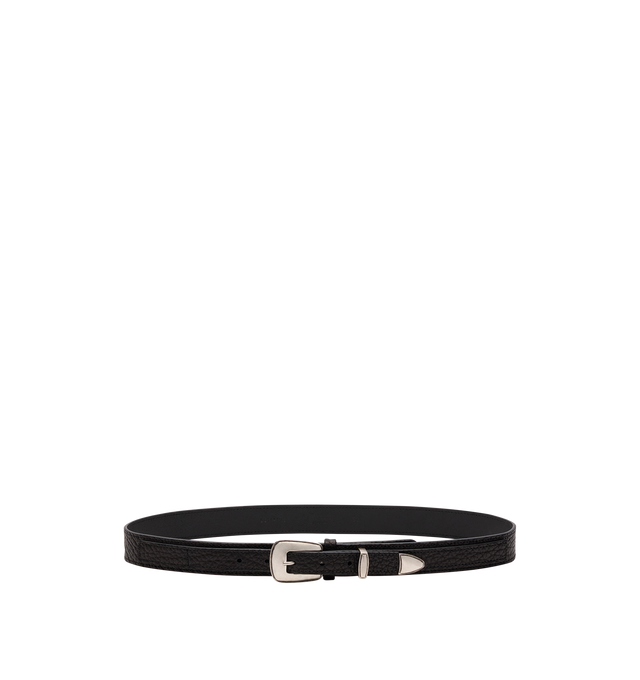 Image 1 of 2 - BLACK - LEMAIRE Minimal Western Belt featuring a double-closure system, metallic belt loop, a snap, stud details and a removable buckle. Width 3cm. 100% cow. Made in Italy. 