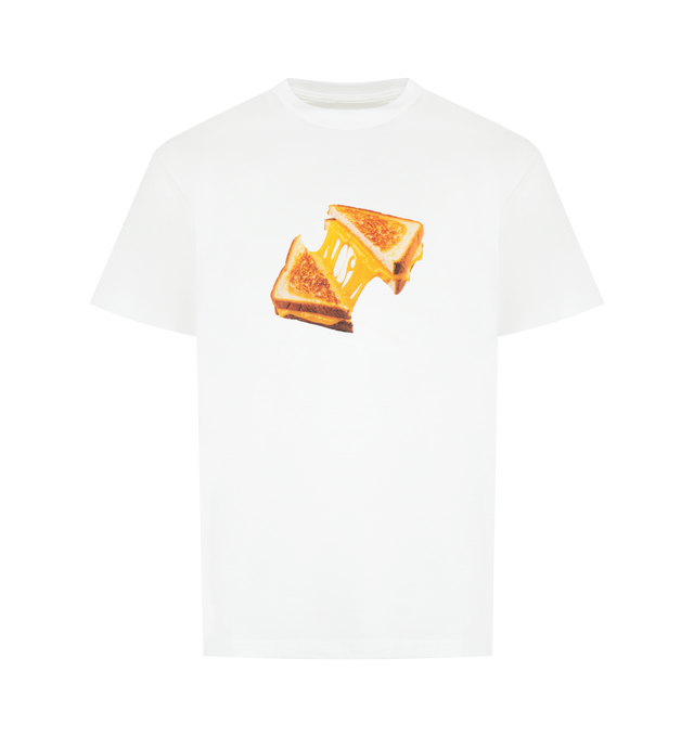 Image 1 of 2 - WHITE - CARHARTT WIP Cheese Toast T-Shirt featuring a loose fit, crew neck, short sleeves, midweight organic cotton jersey and a graphic print appears on the chest. 100% cotton.  