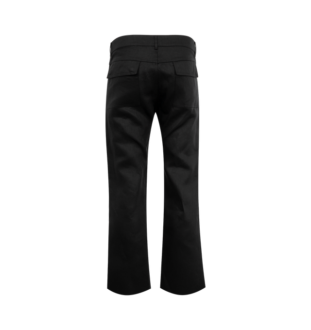 Image 2 of 3 - BLACK - RICK OWENS Headon Utility Pant featuring linen twill pants, zip and button closure, five pockets, ankle length. 100% linen. Made in Italy. 