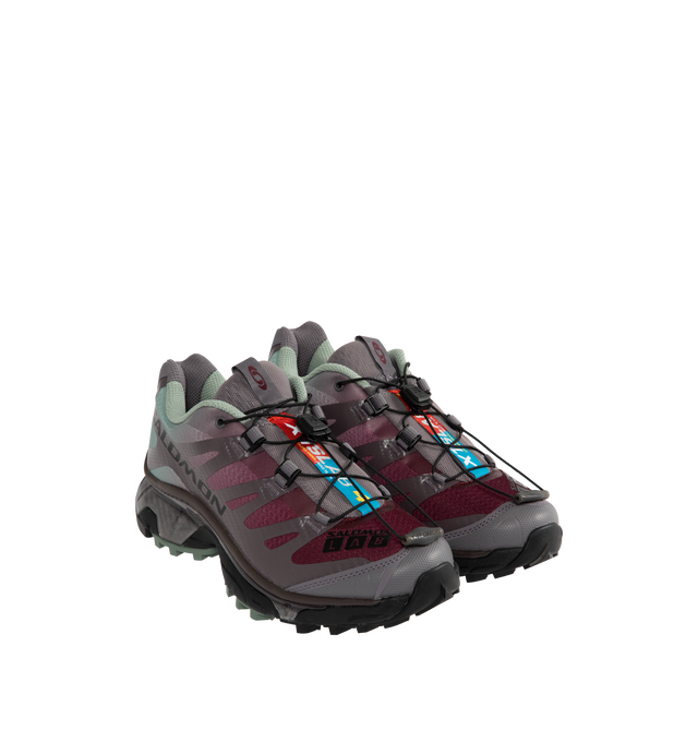 Image 2 of 5 - PURPLE - SALOMON XT-4 OG Sneaker featuring mesh and textile upper with Contragrip rubber sole, Quicklace  system, Contragrip  sole for all-terrain performance, waterproof, one pull-tightening and Removable OrthoLite  insole.  