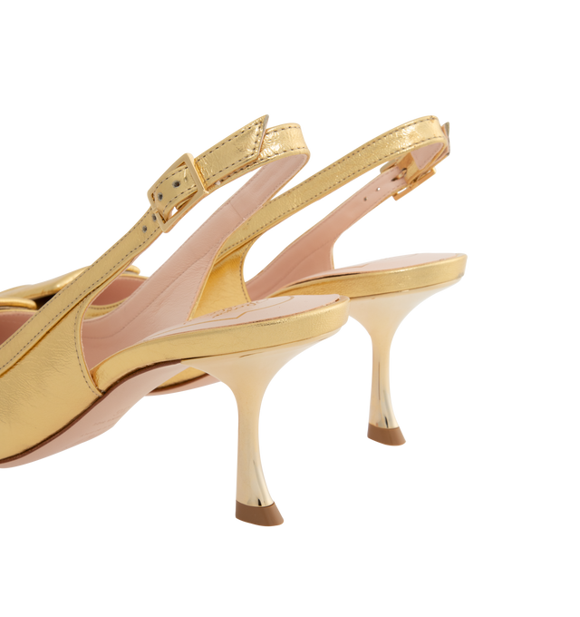 Image 3 of 4 - NEUTRAL - Roger Vivier Viv in The City Pumps are a slingback style with pointed toes and an adjustable buckle fastening.  