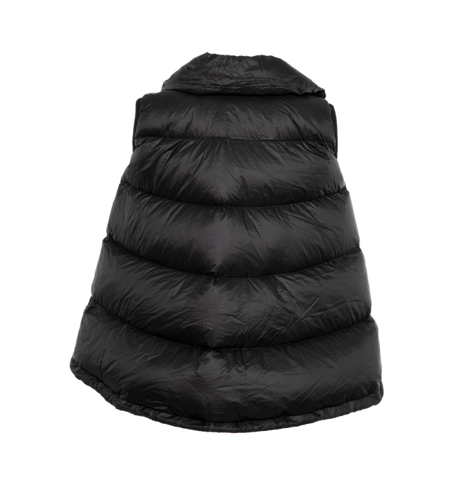 Image 2 of 3 - BLACK - SACAI Asymmetric Zipper Puffer Vest featuring high neckline, asymmetric two-way zip front, sleeveless, side pockets, relaxed fit and drawcord hem. Nylon/polyester. Polyester/down/feather fill. 