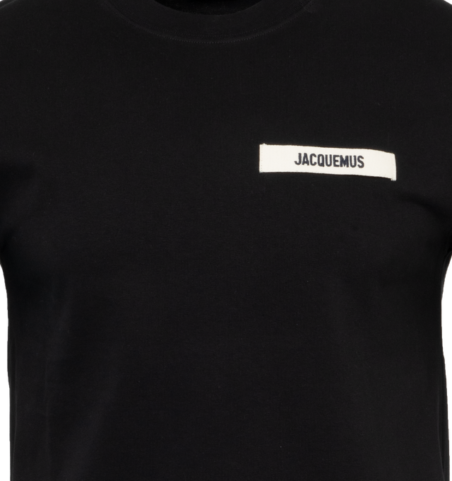 BLACK - LE TSHIRT GROS GRAIN is a grosgrain logo t-shirt with a relaxed fit, organic cotton, ribbed crew neck and embroidered grosgrain logo on chest. 100% cotton