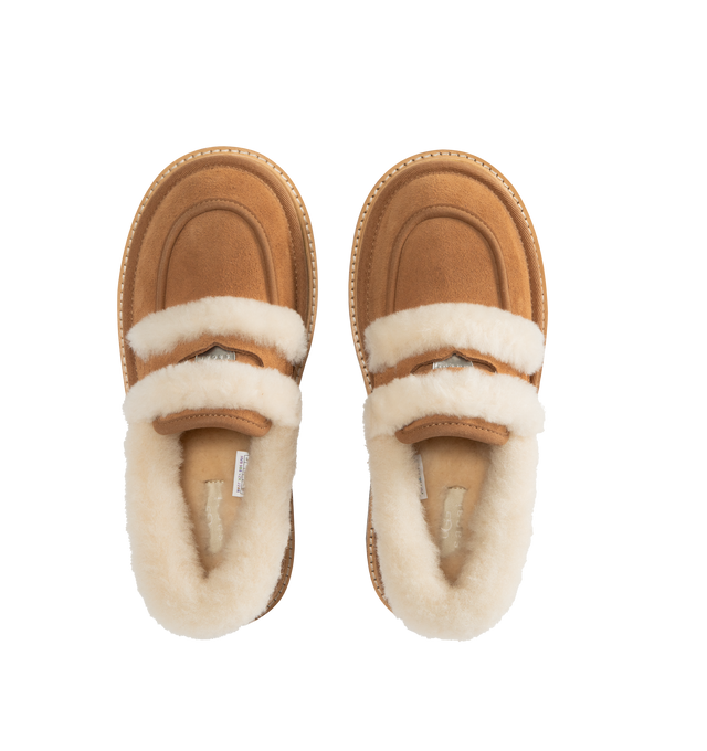 Image 4 of 4 - BROWN - UGG x sacai loafer designed for everyday wear, combines UGG's iconic premium  suede with sacai's unmistakable hybridized aesthetic. Upper is made with suede sourced from certified farms that practice regenerative agriculture upper. Midsole incorporates sugarcane EVA. Features Vibram XS Trek Evo. Unisex style in women's sizes. 