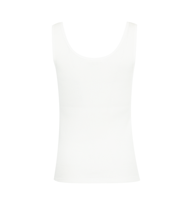 Image 2 of 2 - WHITE - CHLOE Logo Tank Top featuring ribbed jersey and a contrast embroidered Chlo logo at the left chest. 100% cotton. 