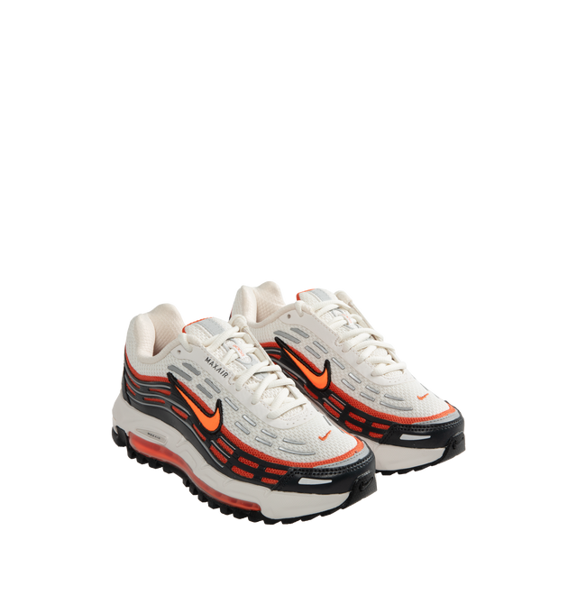 Image 2 of 5 - MULTI - Nike Air Max TL 2.5 with iconic wavy Max Air aesthetic combining Total Orange, Dark Smoke Grey and Metallic Silver, while airy textiles fuse with smooth synthetic leather. Full-length Max Air cushioning provides a bouncy feel. 