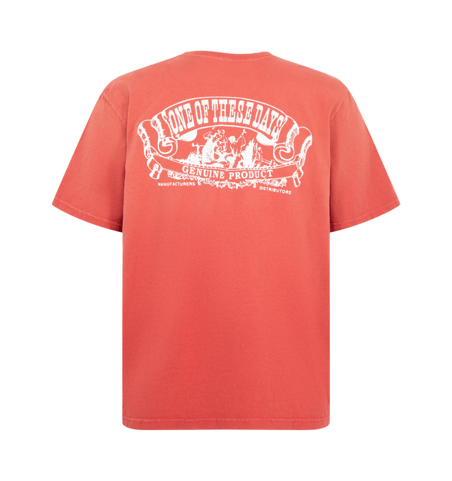 Image 2 of 2 - RED - One Of These Days Men's Working Mans T-Shirt is crafted from premium fabric knit in the USA and features a classic short-sleeve silhouette designed for everyday wear. Cut and sewn in the USA, this essential style is finished with a vintage wash for a worn-in feel and is pre-shrunk to help maintain a consistent fit over time. Main Material: Fabric Knit. Made in the USA. 