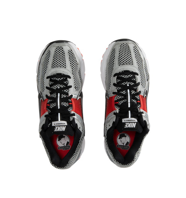 Image 5 of 5 - RED - Nike Zoom Vomero 5 Sneakers are lace-up sneakers featuring mesh with TecTuff and utilitarian overlays that are breathable and durable, cushlon foam with Zoom Air cushioning and rubber tread. 