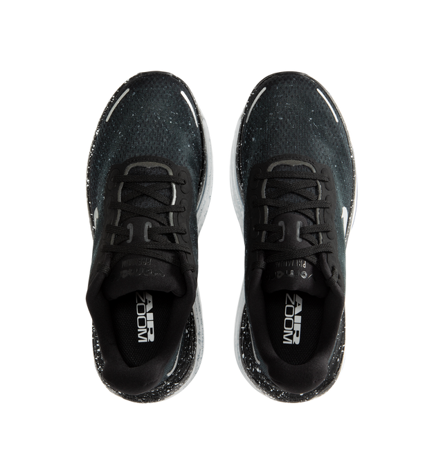 Image 5 of 5 - BLACK - Nike Women's Vomero Premium Running Shoes feature an engineered mesh upper for lightweight breathability and a secure fit. Designed for maximum cushioning, these performance running shoes combine a full-length ZoomX foam midsole with dual Air Zoom units at the forefoot and heel for exceptional comfort, responsive energy return, and a smooth ride. A durable Waffle rubber outsole provides reliable traction for everyday miles. Main Material: Mesh. Midsole: ZoomX Foam with Dual Air Zoom U 