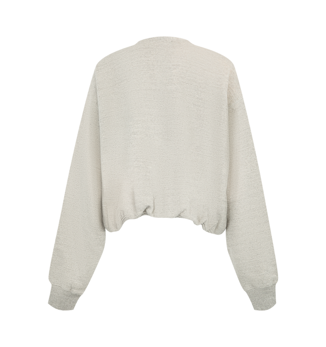 Image 2 of 2 - GREY - R13 Womens Balloon Zip-Up Crewneck Sweatshirt features a zip-front closure and a gathered bubble hem that creates a softly inflated silhouette. Main Material: Cotton. 