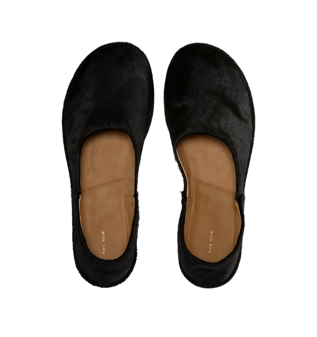 Image 4 of 4 - BLACK - The Row Deconstructed loafer in sleek pony hair with round toe, raised stitching detail and rubber sole. 100% Leather. Made in Italy. 