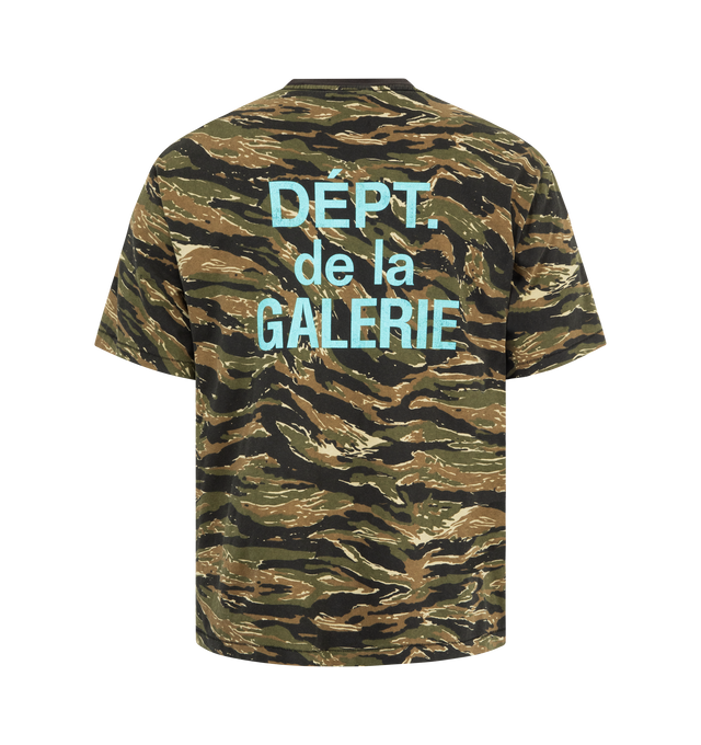 Image 2 of 2 - BROWN - GALLERY DEPT. French Tee featuring short sleeve tee, relaxed fit, shrunken FRENCH logotype on the front and enlarged logotype on the back and all-over camo print. 100% cotton. Made in USA. 