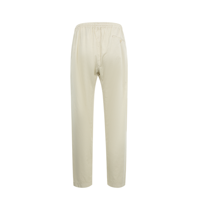 Image 2 of 5 - WHITE - Lemaire Multi-Topstitch Taekwondo Pants have an elastic drawstring waist, pleat detailing, 2 side pockets, and a rear button pocket.  