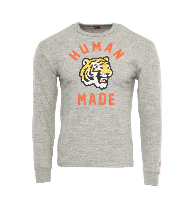 GREY - HUMAN MADE Graphic T-Shirt featuring ribbed crewneck, long sleeves and graphic print on front. 100% cotton. Made in Japan.