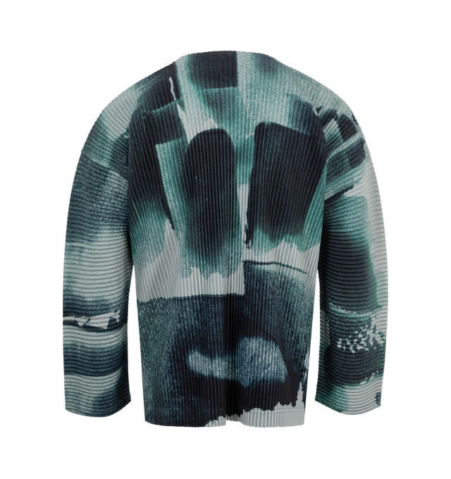 Image 2 of 2 - GREY - ISSEY MIYAKE Wind Walk Sweater featuring long sleeves, round neck and print throughout. 100% polyester. 