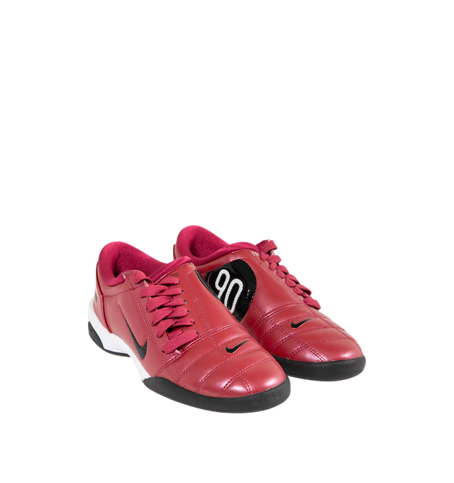 Image 2 of 5 - RED - NIKE Total 90 Sneaker featuring original quilted upper, asymmetrical lacing, synthetic leather upper with Total 90 logos on each side, padded collar and flat rubber outsole.  