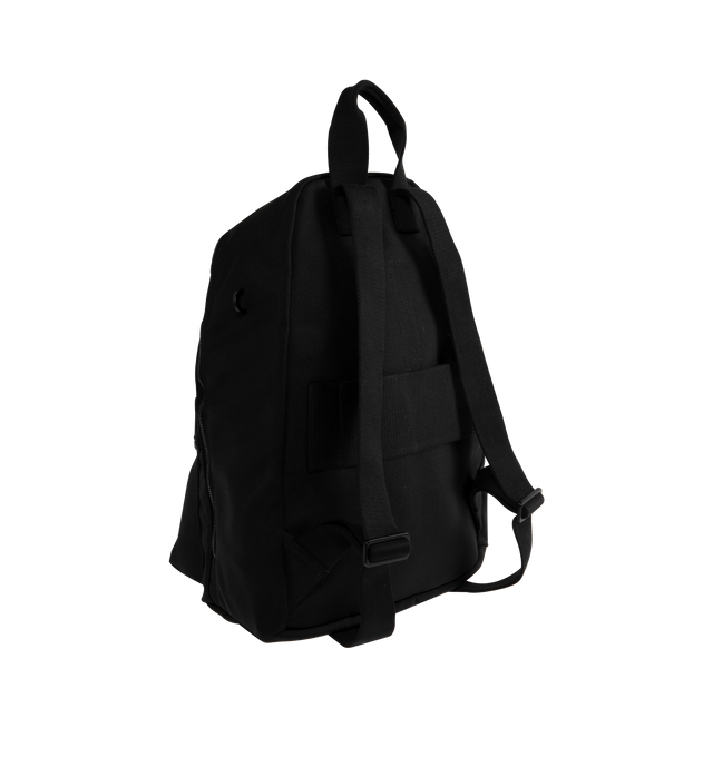 Image 2 of 3 - BLACK - RICK OWENS Heavy Cordura Backpack featuring cotton webbing trim throughout, rolled carry handle, adjustable shoulder straps, two-way zip pocket at face, D-ring at side, luggage strap at back face, two-way zip closure, padded laptop compartment at interior and unlined. H17" x W12" x D6". 100% polyamide. Trim: 100% cotton. Made in Italy. 