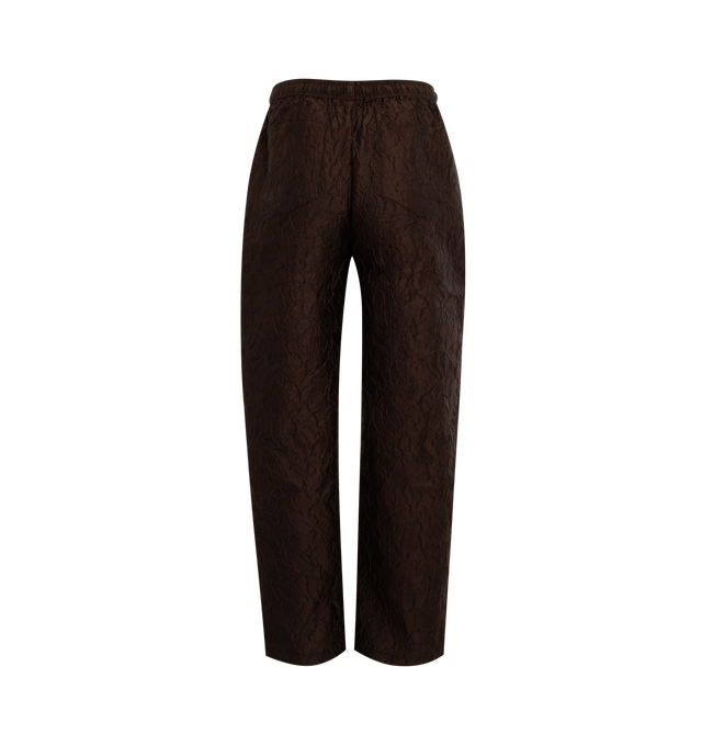 BROWN - LITE YEAR Drawstring Pant featuring elastic waistband, straight leg, back pockets, side pockets and Italian fabric. 82% PL/18% PA.