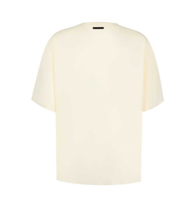 Image 2 of 2 - NEUTRAL - The Fear Of God Men's Modern Tee is crafted from 180GSM Ponte jersey and designed in a relaxed fit with dropped shoulders and 3/4-length sleeves. Details include a rib-knit collar and Essentials signature label at the center front.  