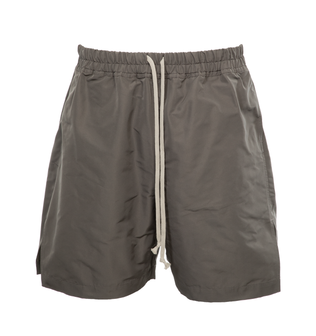 GREY - RICK OWENS Boxer Shorts featuring drawstring at elasticized waistband, two-pocket styling, vented outseams and dropped inseam. 97% organic cotton, 3% elastane. Made in Italy.