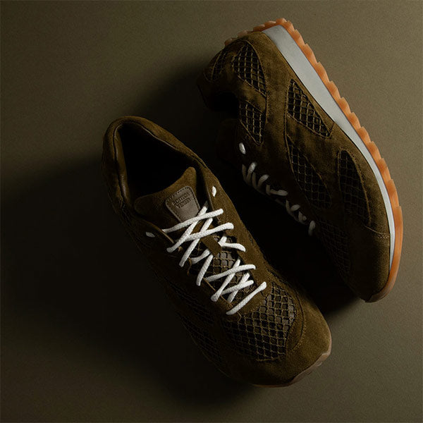 BOTTEGA VENETA Orbit Calfskin Sneaker featuring weathered suede and lightweight technical mesh