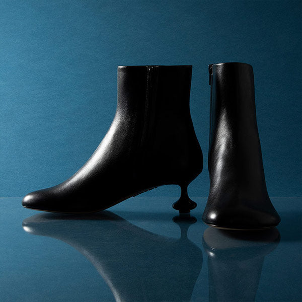 Loewe black leather ankle boots with toy heel