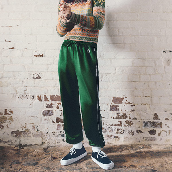 Loewe track pant in green technical jersey