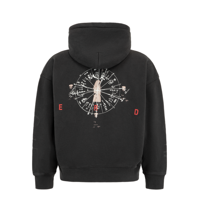 Image 2 of 3 - BLACK - Enfants Riches Dprims Last Sleep (Of The Virgin) Hoodie is crafted from heavyweight cotton jersey, and a boxy oversized fit. Designed with printed artwork at the front, and back, this statement style is finished with sleeve cuffs, and the brand's signature vintage wash process. Main Material: Heavyweight Cotton Jersey. Fit: Boxy Oversized. Made in the USA. 
