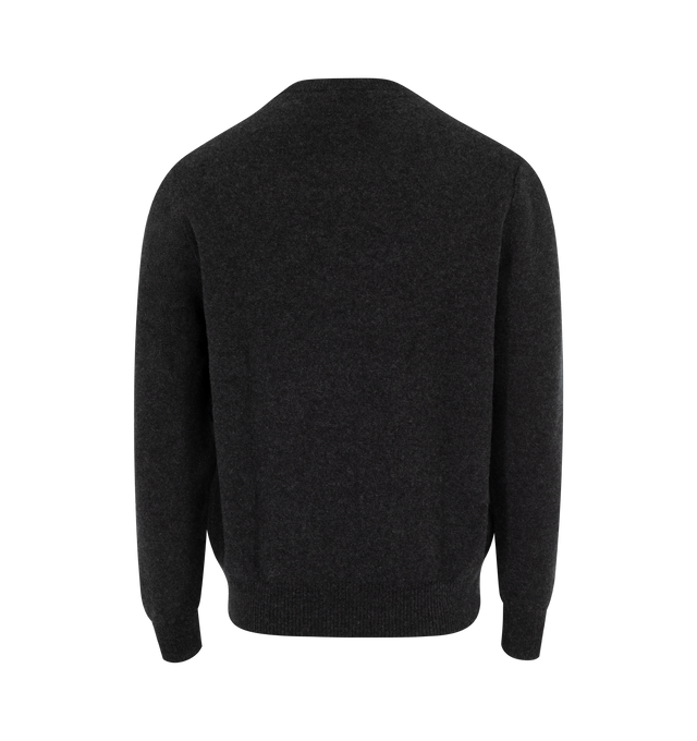 Image 2 of 2 - BLACK - LEMAIRE Crew Neck Jumper featuring crewneck, long sleeve sweater, wool blend and ribbed neck, cuffs, and hem. 50% acrylic, 50% wool. 