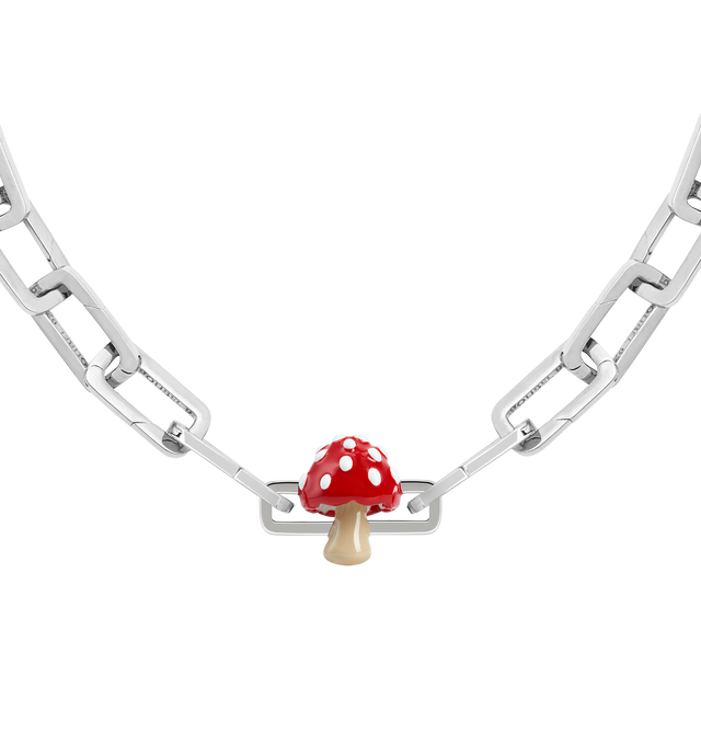 Image 9 of 9 - RED - Poubel by The Gstaad Guy Red Mushroom Charm. All charms are made of .925 sterling silver, and are hand-painted using non-toxic lead-free enamel. Links sold separately. Hirshleifers offers a range of initial pieces from this collection in-store. For personal consultation and detailed information about jewelry, please contact our dedicated stylist team at personalshopping@hirshleifers.com 