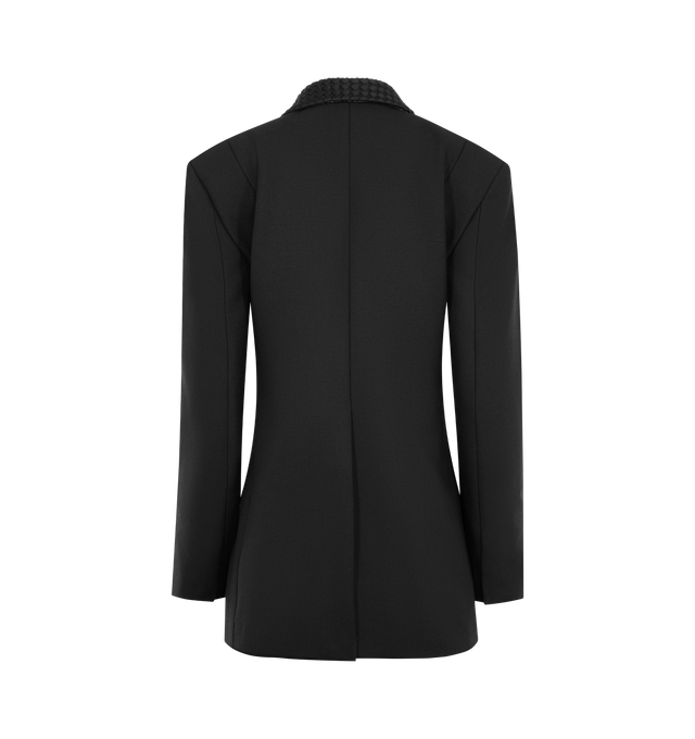Image 2 of 2 - BLACK - BOTTEGA VENETA Splittable Wool and Mohair Jacket featuring jacket with sculptural Cabat-inspired shoulders in splittable wool and mohair, intrecciato lapels, button closure and regular fit. 69% wool, 30% mohair, 1% polyamide. Made in Italy. 