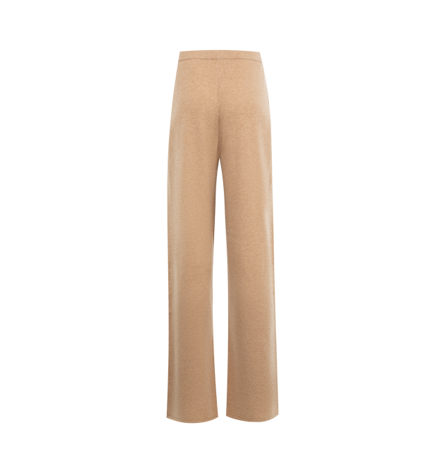 Image 2 of 3 - NEUTRAL - Guest In Residence women's loungewear pant with a relaxed fit, straight leg, elastic waistband and front three-button placket faux closure. Crafted from 100% Cashmere light-weight knit. Premium cashmere sourced from inner Mongolia, manufactured in China. 