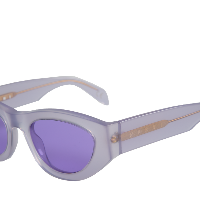Image 3 of 3 - PURPLE - MARNI SUNGLASSES RAINBOW MOUNTAINS featuring purple lenses, integrated nose pads and logo engraved at temples. Acetate. 