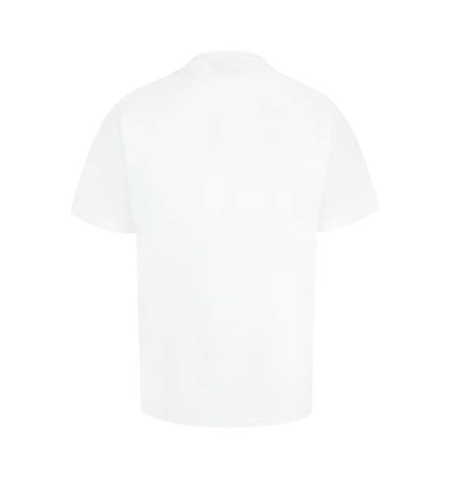 Image 2 of 2 - WHITE - Market Men's Trouble Making Bear T-Shirt is crafted from premium cotton and features a classic crew neckline, short sleeves, and signature Trouble Making Bear graphic artwork for a playful streetwear-inspired look. This designer graphic T-shirt combines exceptional everyday comfort with Market's bold, contemporary aesthetic, creating an effortless statement piece for casual styling. Main Material: 100% Cotton. 