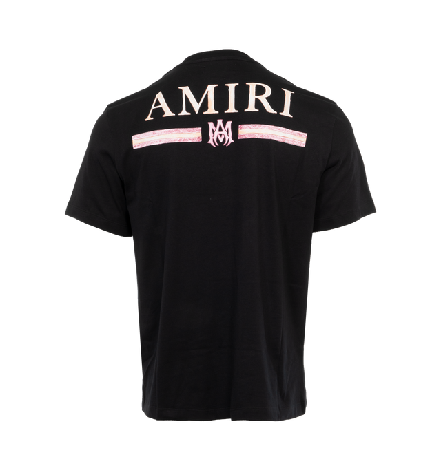 Image 2 of 4 - BLACK - AMIRI MA Watercolor Bar Tee featuring logo print at the chest, logo print to the rear, crew neck, short sleeves and straight hem. 100% cotton.  