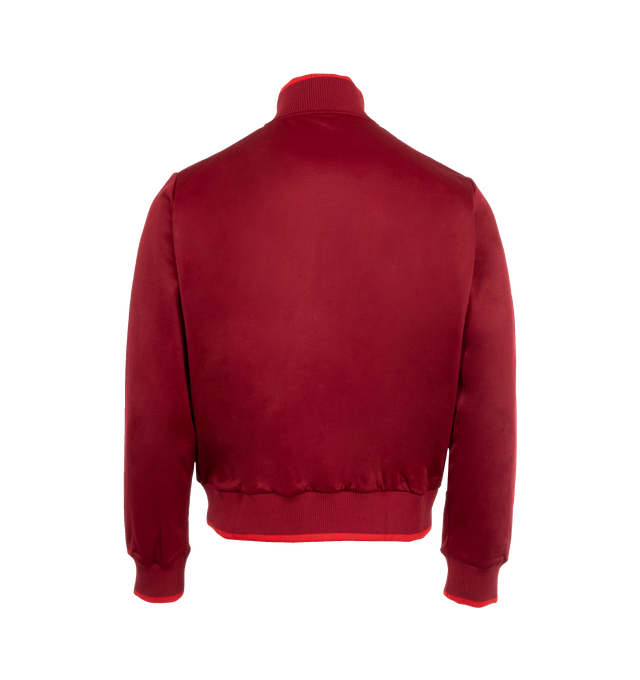 Image 2 of 2 - RED - Wales Bonner Men's Essence Track Top elevates a classic leisurewear silhouette with metal zips, heavy weight ribs, and tonal embroidered logos. Regular Fit. Made in Portugal. 55% Polyester, 45% Cotton. 