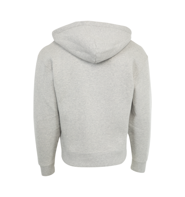 Image 2 of 2 - GREY - OUR LEGACY Rascal Hoodie featuring boxy-fit, heavyweight organic cotton fleece, drawstring at hood, two-way Lampo zip closure, patch pockets, cropped hem, rib-knit hem and cuffs and dropped shoulders. 100% organic cotton. Made in Portugal. 