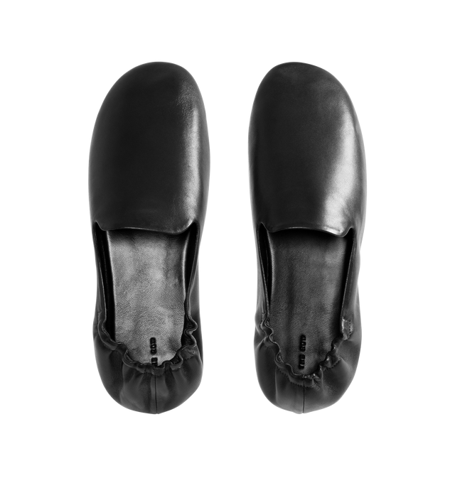 Image 4 of 4 - BLACK - THE ROW Casa Slipper featuring slip-on shoe in soft nappa leather with round toe, elasticated heel and flexible leather sole. 100% lambskin leather. Calfskin leather sole. Made in Italy. 