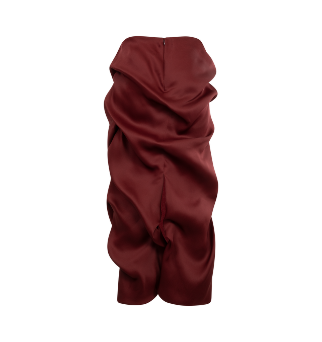 Image 2 of 2 - RED - A sculptural skirt in which hand-tacked silk gazar twists and turns about the body. With grosgrain band at inner waist. Fully lined in silk organza. Silk double gazar (100% silk). 