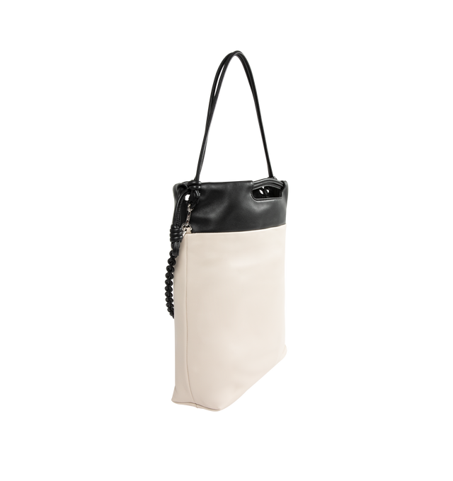Image 3 of 4 - WHITE - LOEWE Flamenco Purse Tote in mellow nappa lambskin featuring shoulder, crossbody or hand carry, top handles, detachable and adjustable leather strap, detachable donut chain with an Anagram Pebble, magnetic closure, suede lining and embossed LOEWE logo. 38 cm x 29 cm x 9 cm. Made in Spain. 