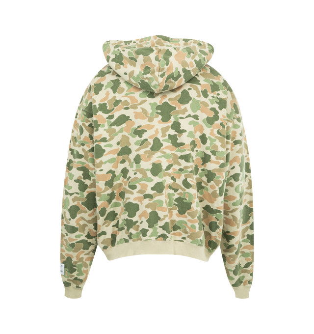 Image 2 of 3 - GREEN - GALLERY DEPT 90's Full Zip Sweatshirt featuring hooded neckline, zip closure, logo print on front, front pockets, long sleeves and ribbed cuffs and hem. Cotton. Made in USA. 