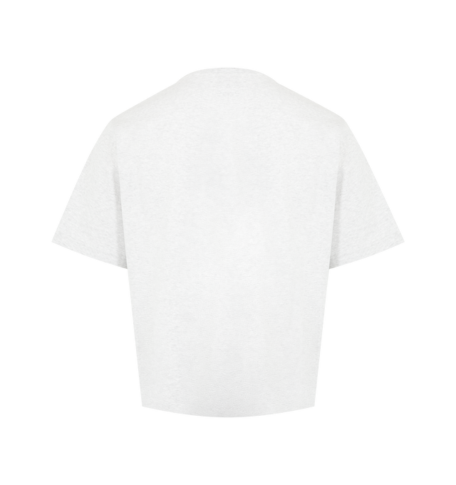 Image 2 of 2 - WHITE - CASABLANCA PVC Patch Oversized T-shirt featuring rib-knit crewneck, oversized fit, logo at front and short sleeves. 100% organic cotton. Made in Portugal. 