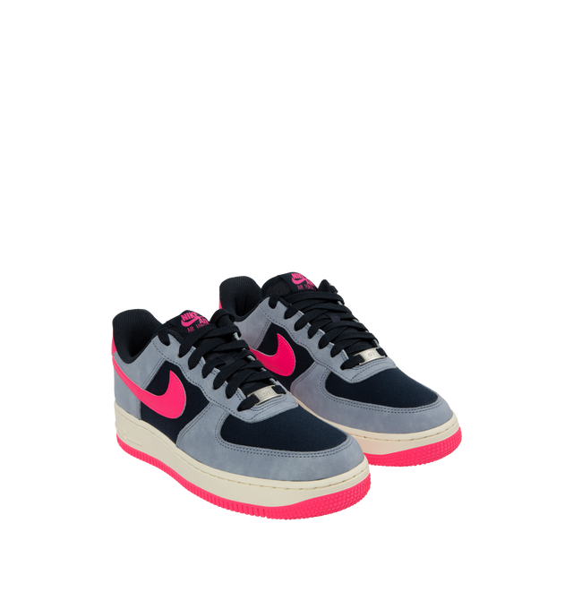 Image 2 of 5 - BLACK - Nike Air Force 1 '07 LX Sneakers are a lace-up style with stitched overlays, Nike Air cushioning, padded collars, foam midsoles, and rubber soles.  