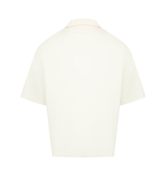 Image 2 of 2 - WHITE - LOEWE Short Sleeve Shirt in medium-weight cotton twill featuring regular fit, regular length, camp collar, concealed button front fastening and anagram embroidery placed on the placket. Cotton. Made in Italy. 