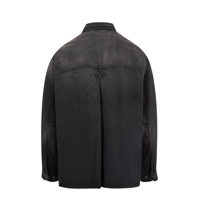 Image 2 of 2 - BLACK - WILLY CHAVARRIA Corcoran Shirt featuring two chest pockets, button fastening, point collar, long sleeves and button barrel cuffs. 100% cotton. Made in USA. 