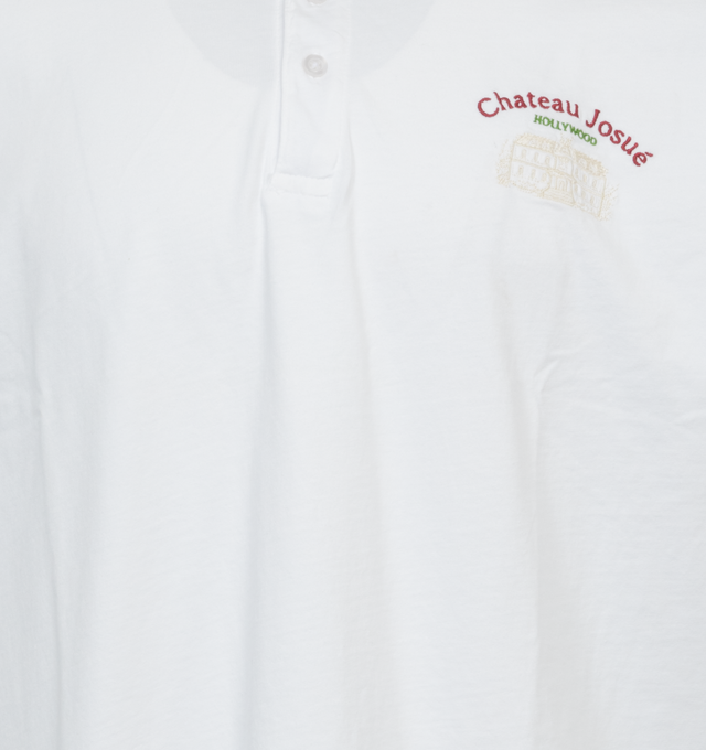 Image 2 of 2 - WHITE - GALLERY DEPT. CHATEAU JOSUE POLO is a classic mens polo shirt with a boxy silhouette and sits right at the waistline. 100% Cotton. 